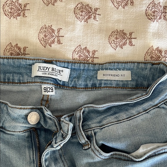 Judy Blue Light Blue Distressed Boyfriend Jeans - Picture 3 of 3